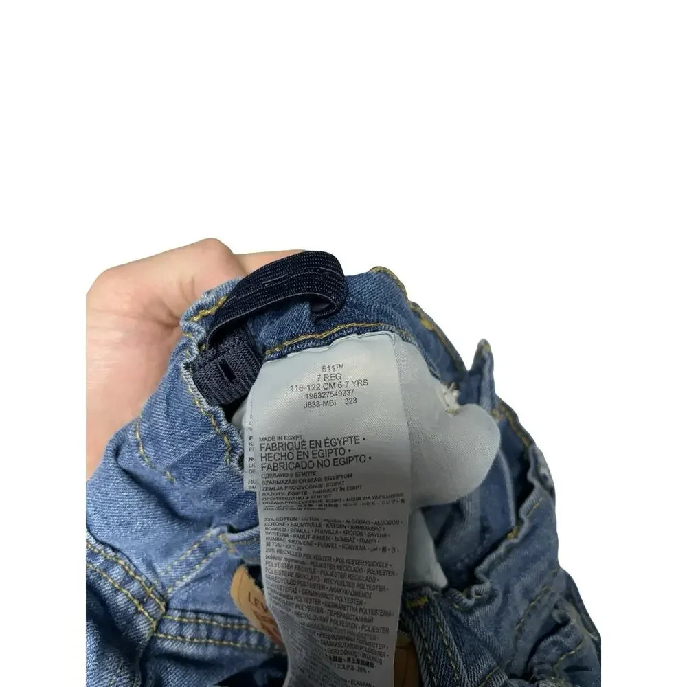 Levi’s 511 Performance Slim Boys Jeans Size 7 Regular Blue Stretch Denim Pants